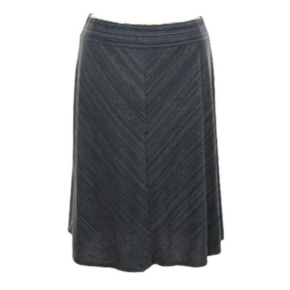Ava & Viv Grey‎ V Striped Pull Up Stretch Knee Length Skirt Size X  (plus size)